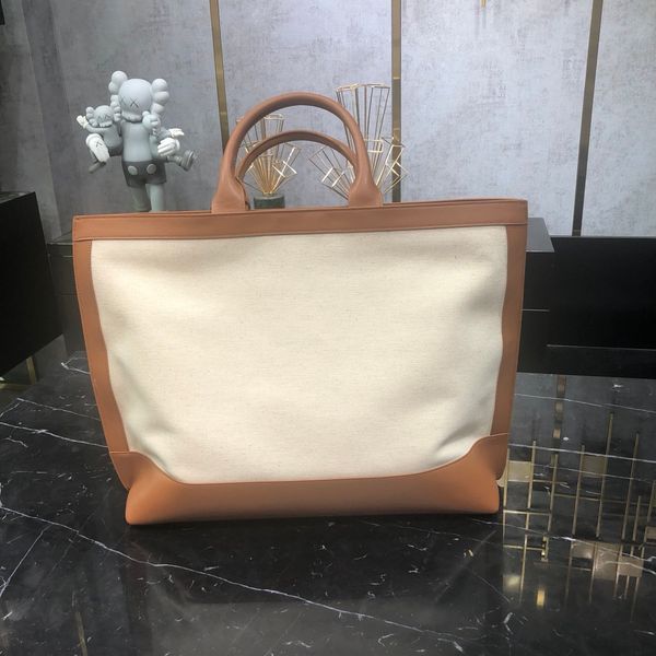 

2022 new shopping tag canvas and leather tote bag mother's day gift