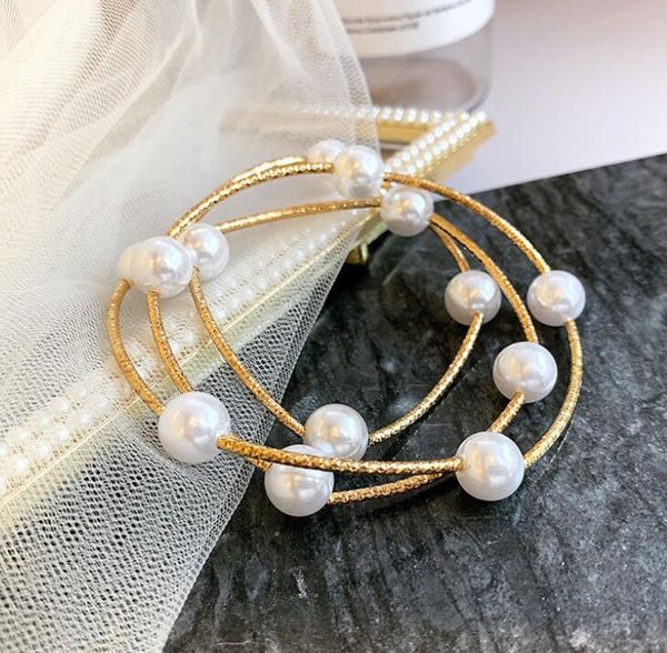 

fashion white/red pearls beaded multiple wrapping strands bracelet also necklace for women, Black