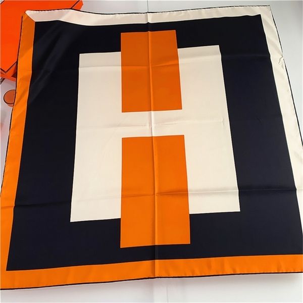 

90cm manual hand rolled twill silk scarf women patchwork letters print square scarves wraps echarpe foulards femme bandana hijab 220817, Blue;gray