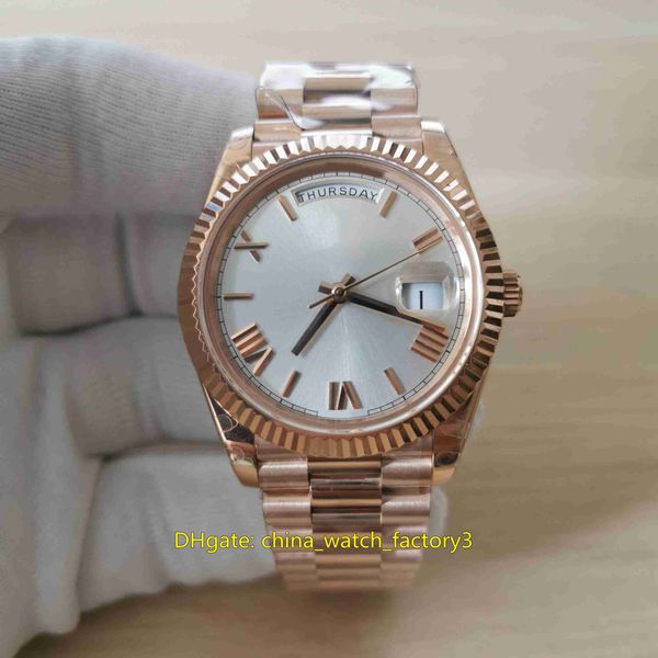 

bp factory mens watch watches 40mm day-date 228235 roman president 18k rose gold cal.2813 2836 3255 movement mechanical automatic men's, Slivery;brown