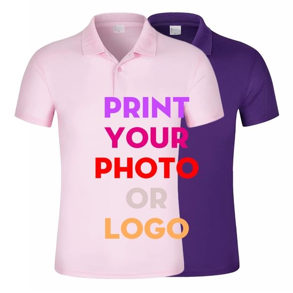 

men short sleeve custom printed polo shirts male casual couple design own funny shirt tees men's cotton clothes 220702, White;black