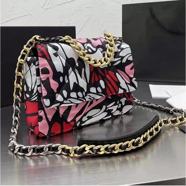 

fashion classic women's flap mini designer multicolor classic tote bag luxury gold/silver metal chain crossbody shoulder baggood