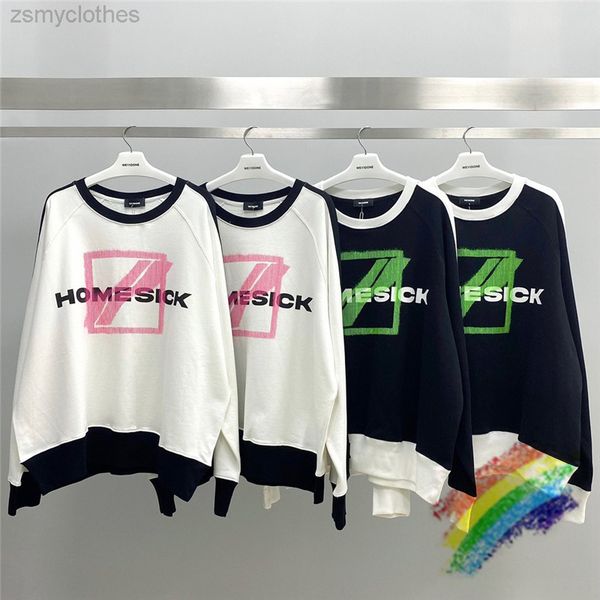 

2021fw we11done sweatshirts men women black and white patchwork square welldone hoodie oversize crewneck