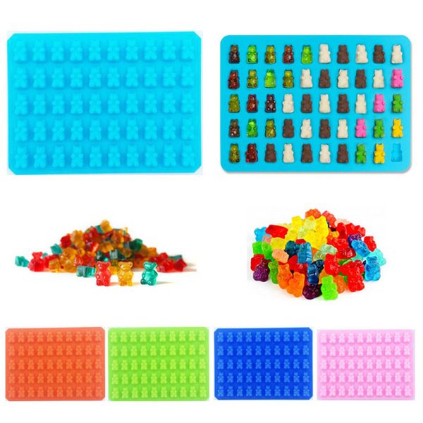 Cavità Silicone Orso gommoso Stampo per cioccolato Candy Maker Vassoio per cubetti di ghiaccio Stampi per gelatina con contagocce gratuito DH8455