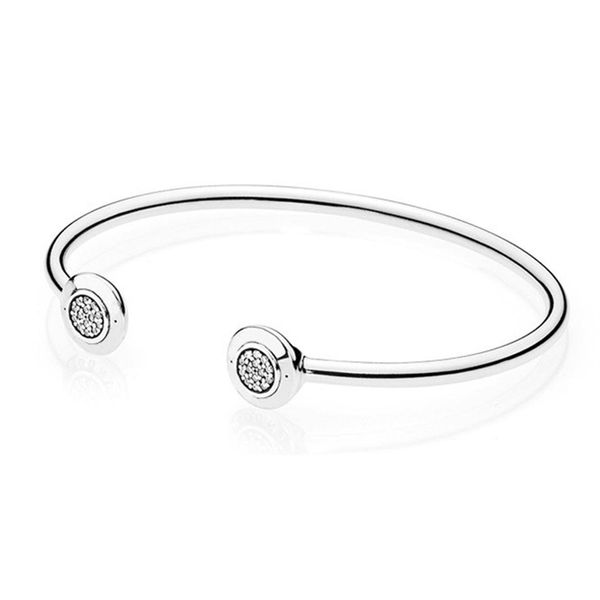 

new fashion signature open bangle bracelet original box for pandora 925 sterling silver cuff bracelet set for women wedding gift204d, Black