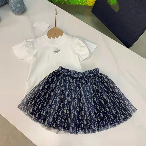 

fashion flower girls dress plaid clothes set designer clothe green kids toddler clothing sets 110-160 cm baby girl even summer dre233u, White