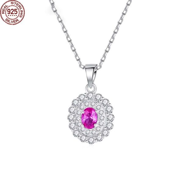 

round z gemstone pendant necklaces for women wedding engagement fine jewelry 925 sterling silver cz kolye femme gifts