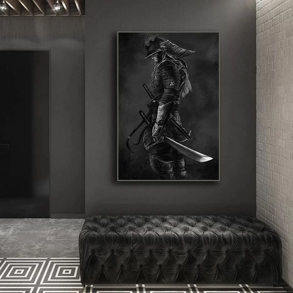 Japanisches Samurai Poster HD Leinwand Malerei Charakterplakate und Drucke Wandkunst Bilder für Wohnzimmerdekoration Cuadros