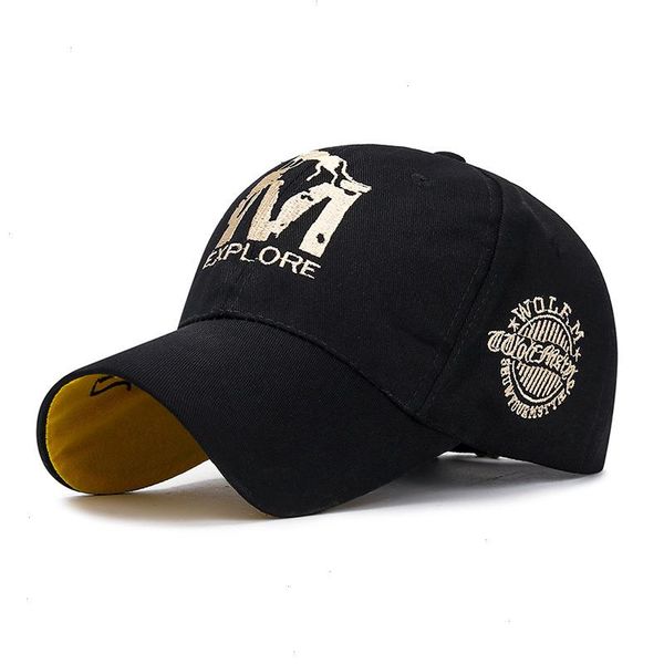 

korean embroidered wolf baseball cap spring casual mens and womens sun visor youth trend versatile hat, Blue;gray