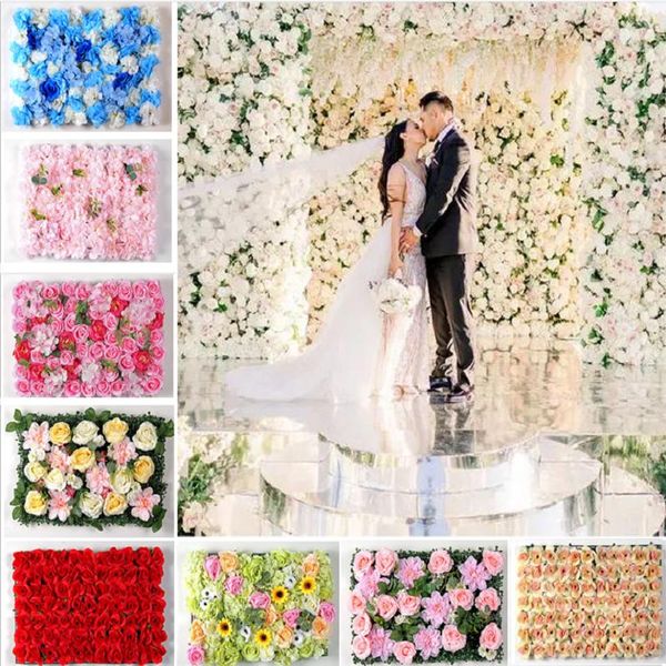 

artificial flower wall panels simulation silke rose diy party wedding stage backdrop decorations