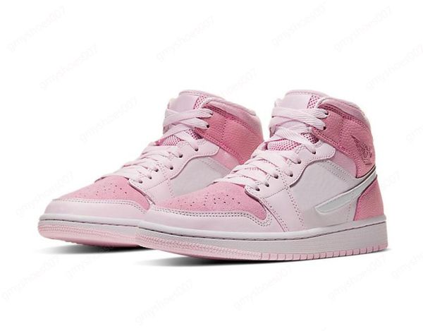 

shoes footwear jumpman 1 mid se gs arctic pink 1s sneakers dc9517 600