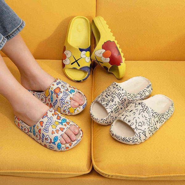 

nxy slippers slides 2022 summer new girls slippers women s open toe camouflage couple s indoor soft bottom heightening men s sandals 220808, Black