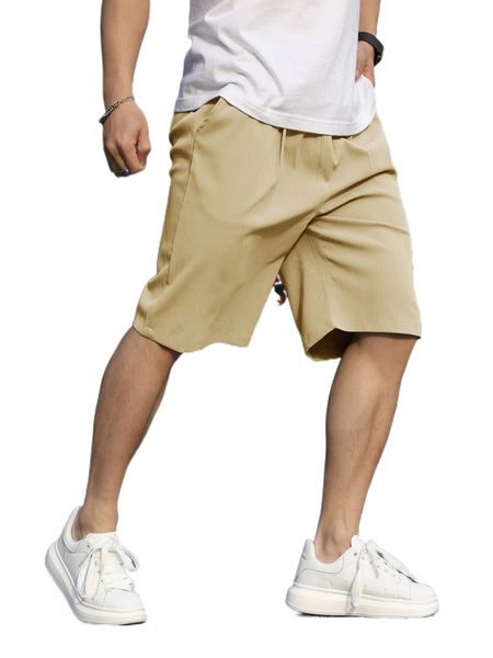 

men slant pockets solid shorts 05iq#, White;black