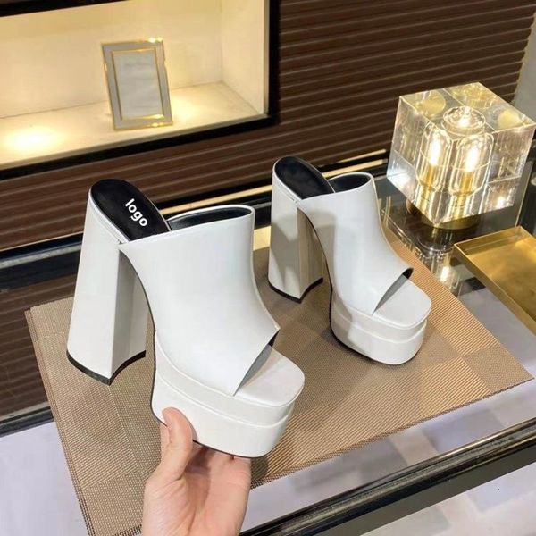 

sandals slippers women's high heels with thick soles medusa summer anti slip waterproof platform wear korean heels outside lgbo, Black