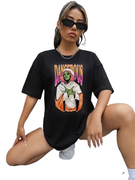 

x chapter eight letter & figure graphic drop shoulder tee q0mz#, White