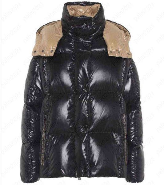 

womens designer down jacket clothing france brand autumn and winter new shiny thickened women short down jackets color matching loose, Black