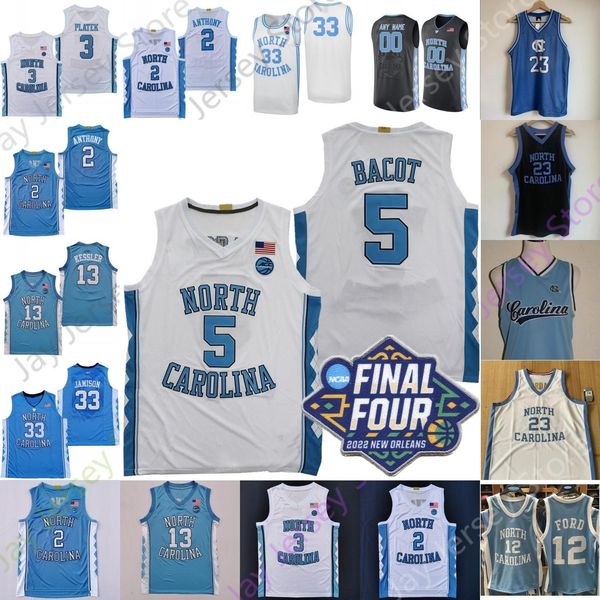 

2022 final four 4 north carolina basketball jersey ncaa college black armando bacot caleb love rj davis puff johnson kerwin walton brady man
