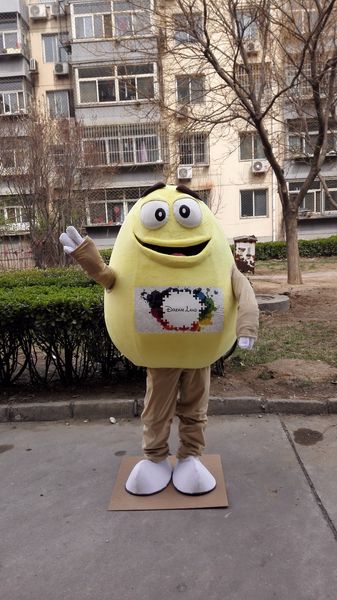 

mascot doll costumemm chocolate bean mascot costume custom fancy costume anime kit mascotte theme fancy dress carnival costume41151, Red;yellow