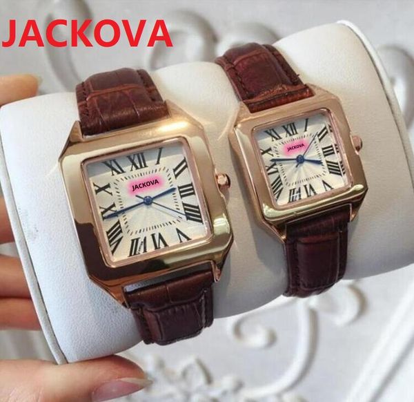 Mulheres de luxo homens Roman Square Dial observa o design especial Rellojes de Marca Mujer Leather Dress Watwatch Quartz Clock