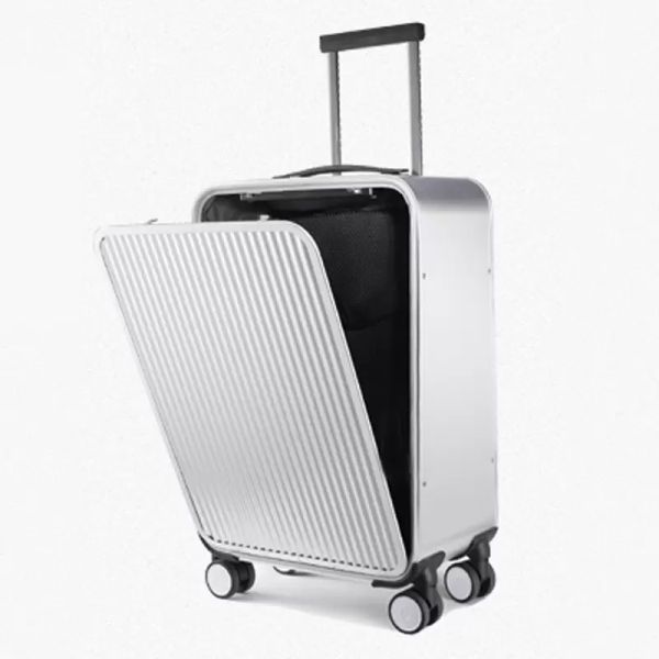 

iris bobs side openy business allaluminum magnesium alloy trolley casy front open cover metal suitcasy boarding case suitcase