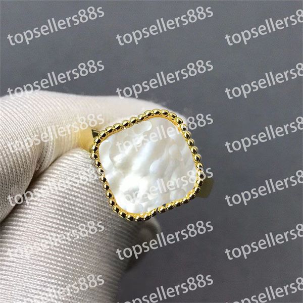 Modedesigner-Bandringschmuck, vierblättriges Kleeblatt, viele Farben, 18 Karat vergoldet, Fritillaria-Eheringe für Frauen, Party, Jahrestag, Verlobung, Liebesgeschenk