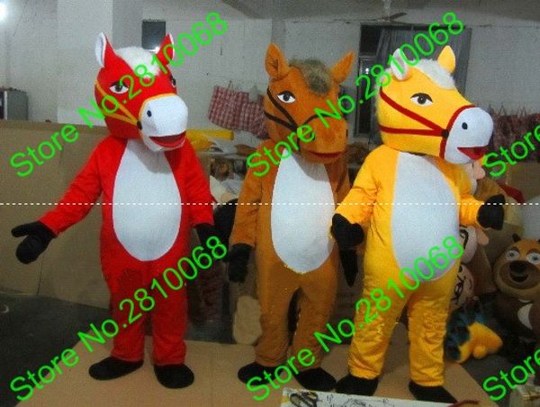 

mascot doll costume syflyno rapid make size three styles horse mascot costumes movie props show cartoon apparel 465, Red;yellow