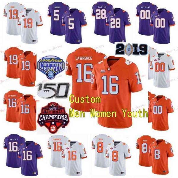 

custom stitched jersey 9 travis etienne jr. 90 dexter lawrence ii 99 clelin ferrell clemson tigers, Black