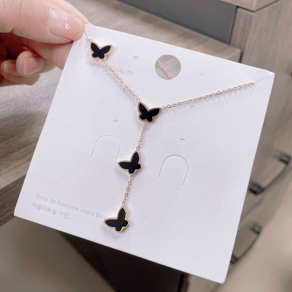 

new arrival handmade butterfly shell pendant stainless steel necklace for women gift, Silver
