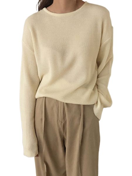 

dazy ribbed knit drop shoulder sweater 00yr#, White;black