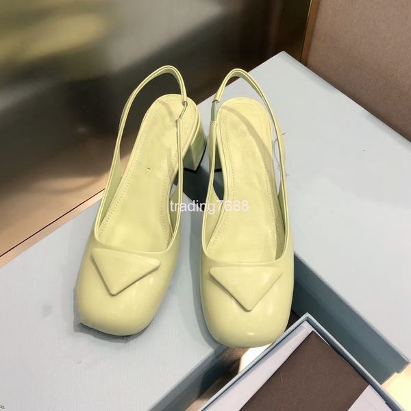 

sandals summer p family patent leather round toe sandals triangular standard thick heel middle empty roman shoes, Black
