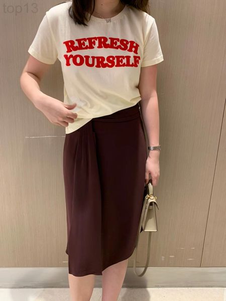 

women's t-shirt designer spring fashion new style shirt with round sleeves yfl6, White