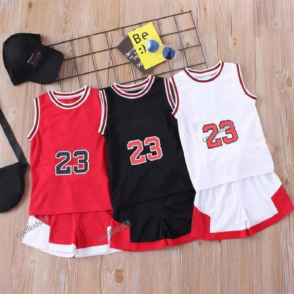

boys girls sports basketball clothes suit summer baby children's fashion leisure letters sleeveless baby vest t-shirt 2pcs 300d