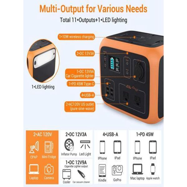 

500wh 500w portable power station solar generator for emergency