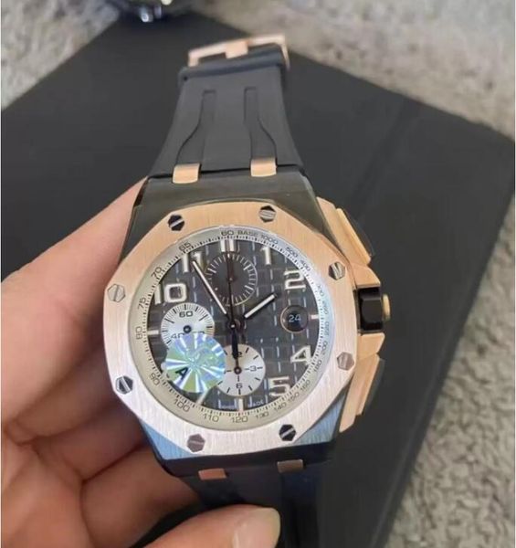 

jf super montre de luxe 42mm 3126 machine automatic movement watches 316l fine steel case waterproof watches chronograph wriswatch, Slivery;brown