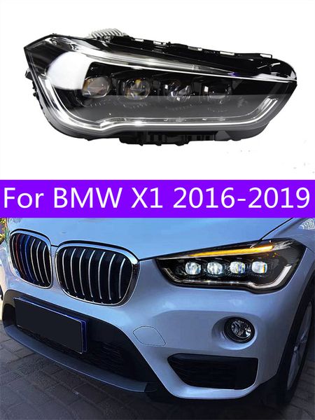 

car styling headlights for bmw x1 20 16-20 19 led headlight led daytime running light drl bi-xenon hid