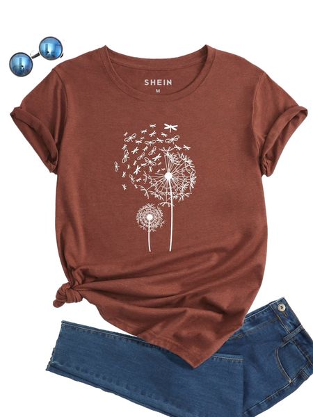 

plants print t-shirt o1lu#, White