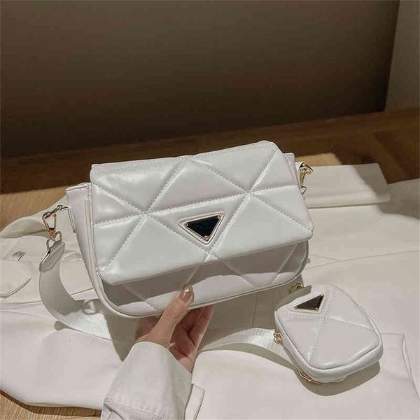 

simple rhombic wide strap three in one messenger female steamed stuffed bun mother single purses outlet online