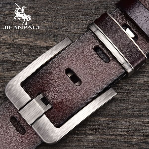 

leather cowhide mens belt fashion metal alloy pin buckle luxury brand jeans business casual waist male strap brand 220622, Black;brown