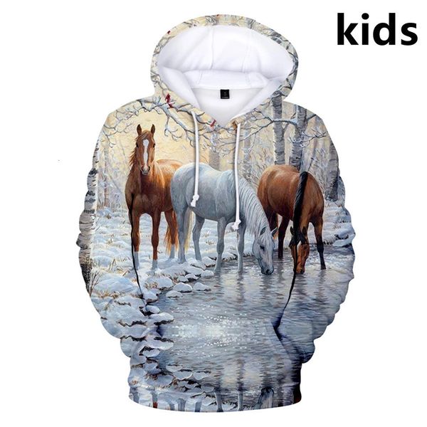 Herren Hoodies Sweatshirts 2 bis 14 Jahre Kinder Tier Dinosaurier Pferd 3D-Druck Hoodie Sweatshirt Jungen Mädchen Harajuku Jacke Mantel Kinderkleidung 230206