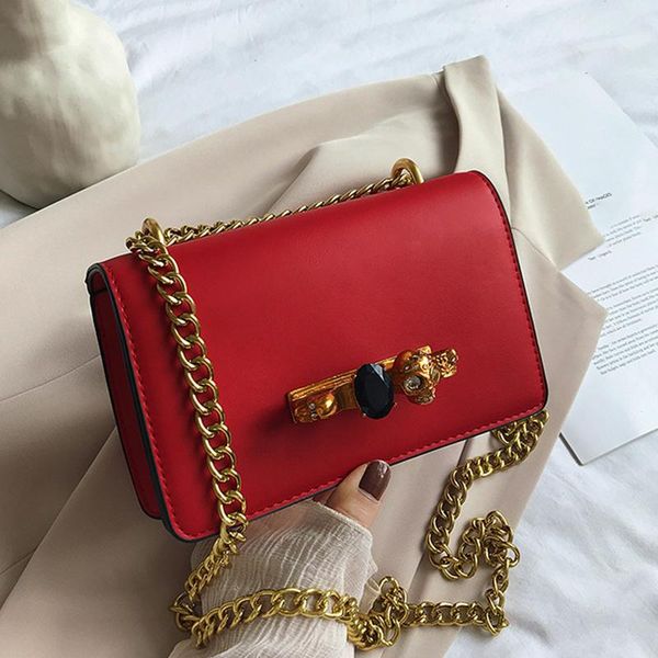 

hbp women's fashion skull chain shoulder messenger bags small square exquisite leather crossbody for summer 53