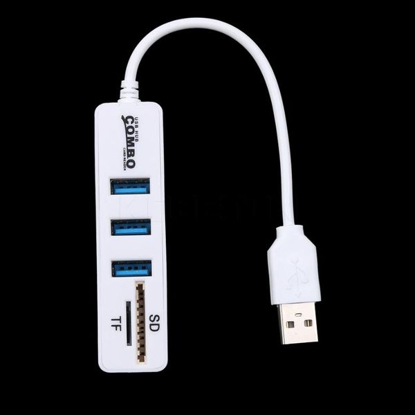 Hubs 2 em 1 Combo Super Speed ​​USB 2.0 3 Porta Splitter Hub Reader WholesaleUSB