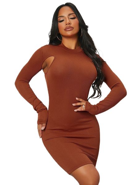 

sxy cut out detail bodycon dress 03da#, Black;gray