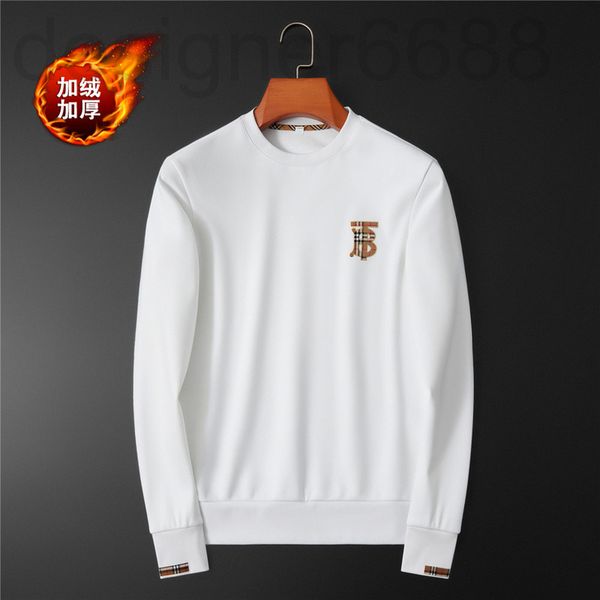 

men's hoodies & sweatshirts designer fashion brand light luxury t-shirts with plush thick autumn winter men's long sleeved continu, Black