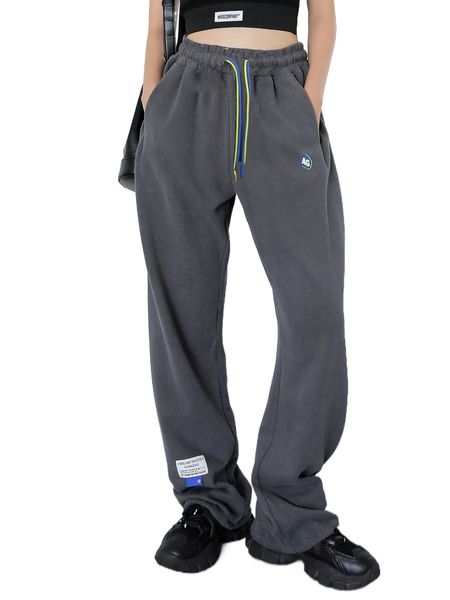 

dazy drawstring waist patched sweatpants e6y9#, Black;white