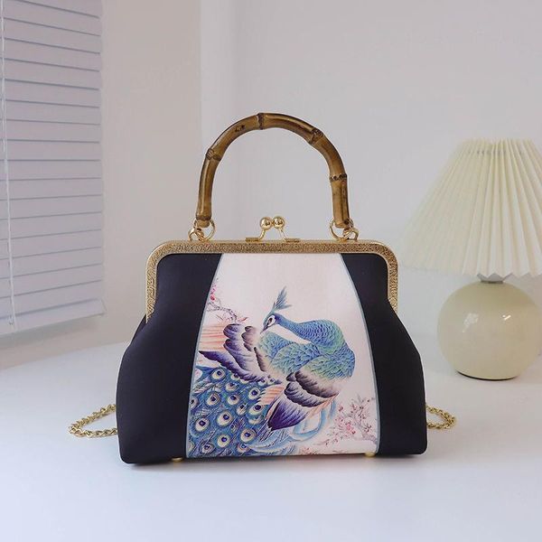 

evening bags chain women's handbags purses shell lock vintage fashion mother gift bag wood hand women shoulder crossbody