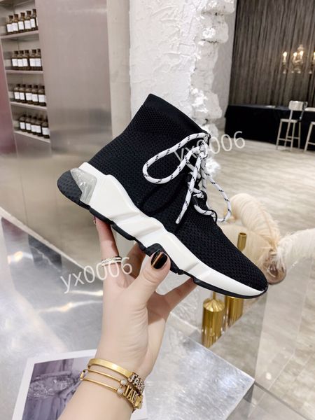 

fashion designer socks casual shoes platform men runner black white sock shoe master womens sneakers classic speeds trainer sneakers 35-46