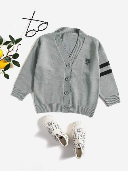 

toddler boys striped patch detail cardigan she, Blue