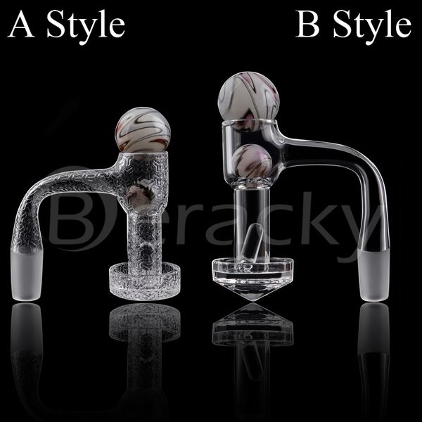 Smoking Full Weld Facettierter Boden Terp Slurper Sandgestrahlter Quarz Bangers Abgeschrägter Nagel Nahtlos mit Slurper-Set für Glas-Wasserbong-Dab-Rigs