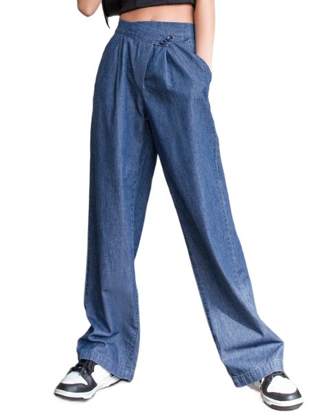 

dazy slant pocket straight leg washed jeans r8b7#, Blue