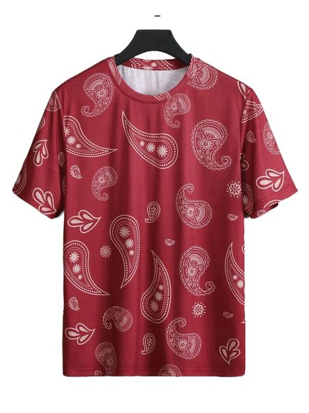 

men random paisley print tee 11li#, White;black